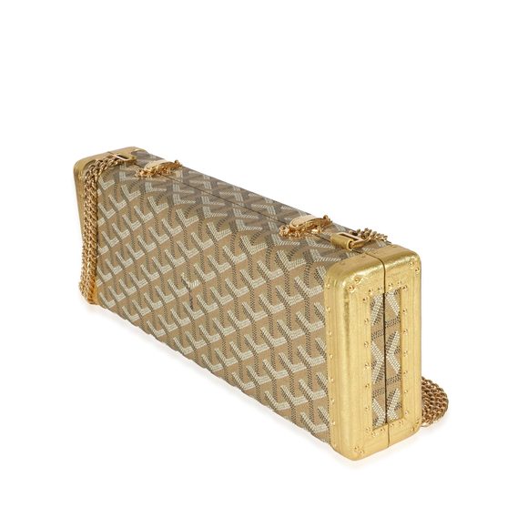 Goyard Gold Goyardine Saint Honore Trunk Clutch - Picture 2 of 8